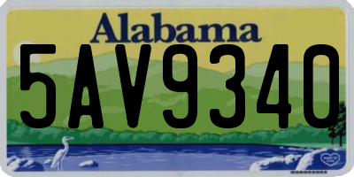 AL license plate 5AV9340