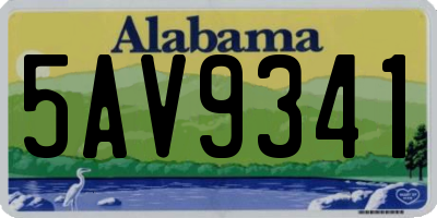 AL license plate 5AV9341