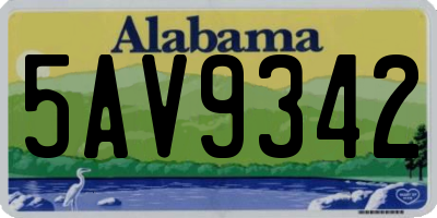 AL license plate 5AV9342