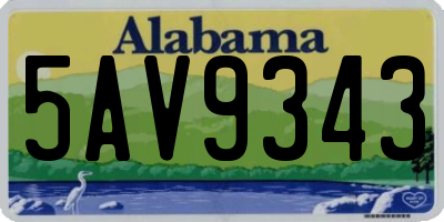 AL license plate 5AV9343