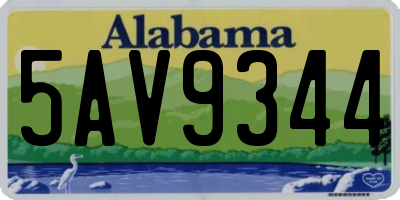 AL license plate 5AV9344