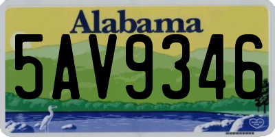 AL license plate 5AV9346