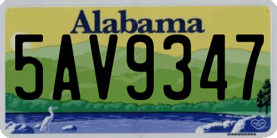 AL license plate 5AV9347