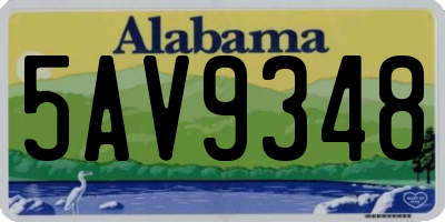 AL license plate 5AV9348