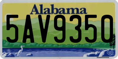 AL license plate 5AV9350