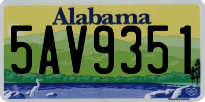 AL license plate 5AV9351
