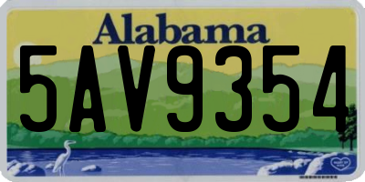 AL license plate 5AV9354