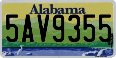 AL license plate 5AV9355