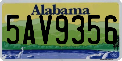 AL license plate 5AV9356