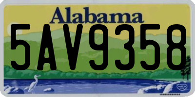 AL license plate 5AV9358