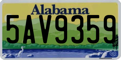 AL license plate 5AV9359