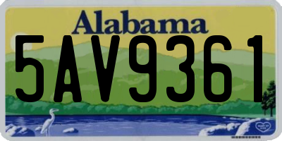 AL license plate 5AV9361
