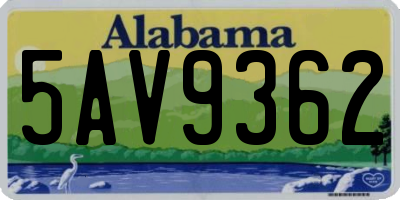 AL license plate 5AV9362