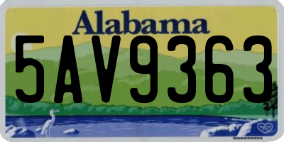 AL license plate 5AV9363