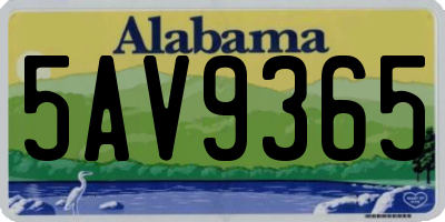 AL license plate 5AV9365