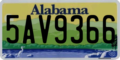 AL license plate 5AV9366