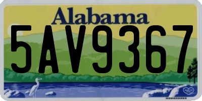 AL license plate 5AV9367