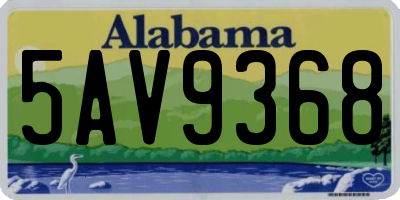 AL license plate 5AV9368