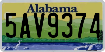 AL license plate 5AV9374