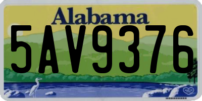 AL license plate 5AV9376