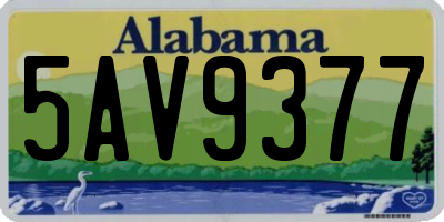 AL license plate 5AV9377