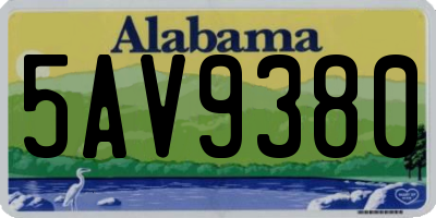 AL license plate 5AV9380