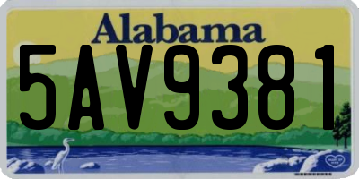 AL license plate 5AV9381