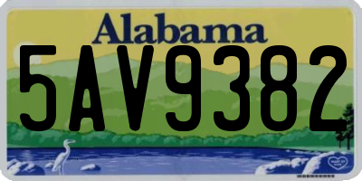 AL license plate 5AV9382