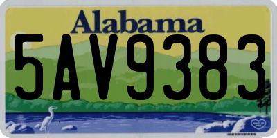 AL license plate 5AV9383
