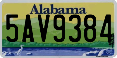 AL license plate 5AV9384
