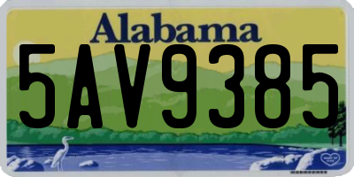 AL license plate 5AV9385