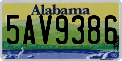 AL license plate 5AV9386