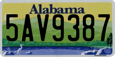 AL license plate 5AV9387