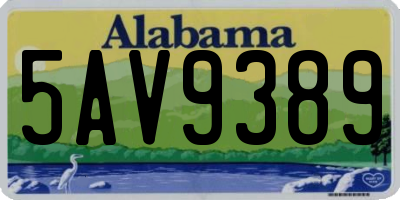 AL license plate 5AV9389