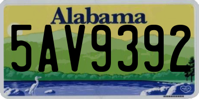 AL license plate 5AV9392