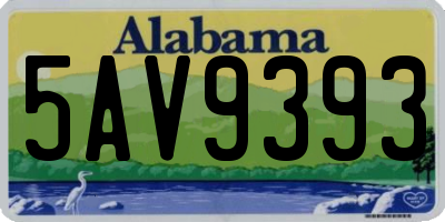 AL license plate 5AV9393