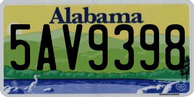 AL license plate 5AV9398