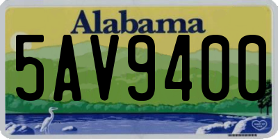 AL license plate 5AV9400