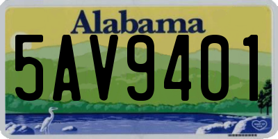 AL license plate 5AV9401