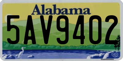AL license plate 5AV9402