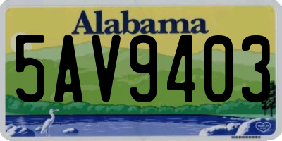 AL license plate 5AV9403
