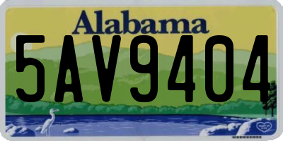 AL license plate 5AV9404