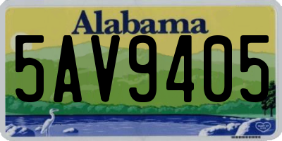 AL license plate 5AV9405