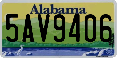 AL license plate 5AV9406