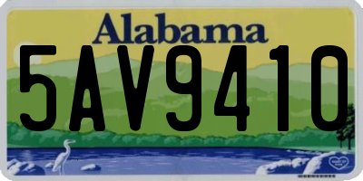 AL license plate 5AV9410