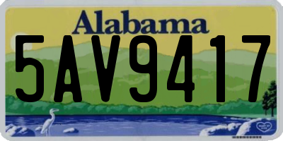 AL license plate 5AV9417