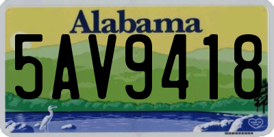 AL license plate 5AV9418