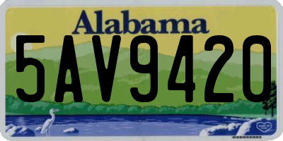 AL license plate 5AV9420