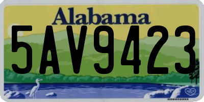 AL license plate 5AV9423