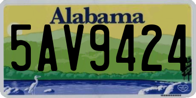 AL license plate 5AV9424